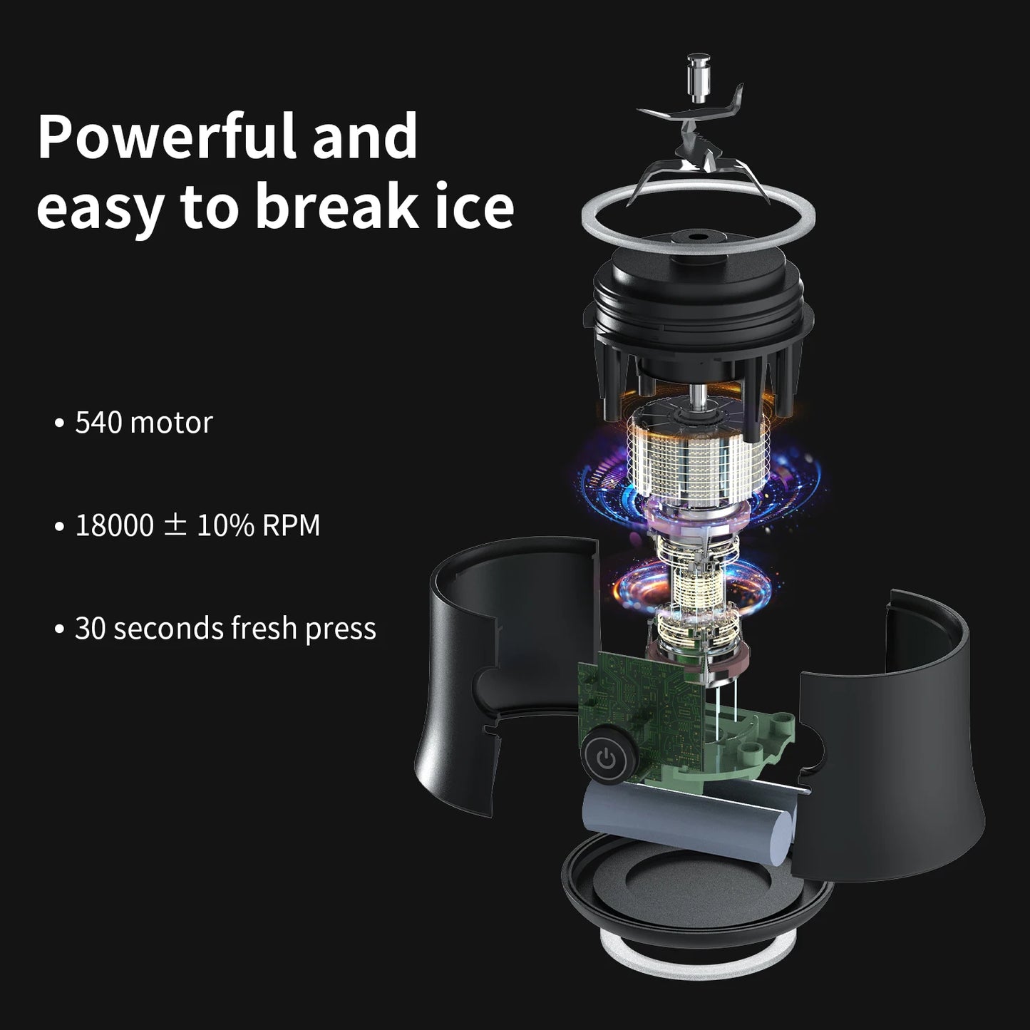 New Portable Blender 600ML Electric Juicer Fruit Mixers 4000mAh USB Rechargeable Mini Smoothie Blender Orange Juicer Machine