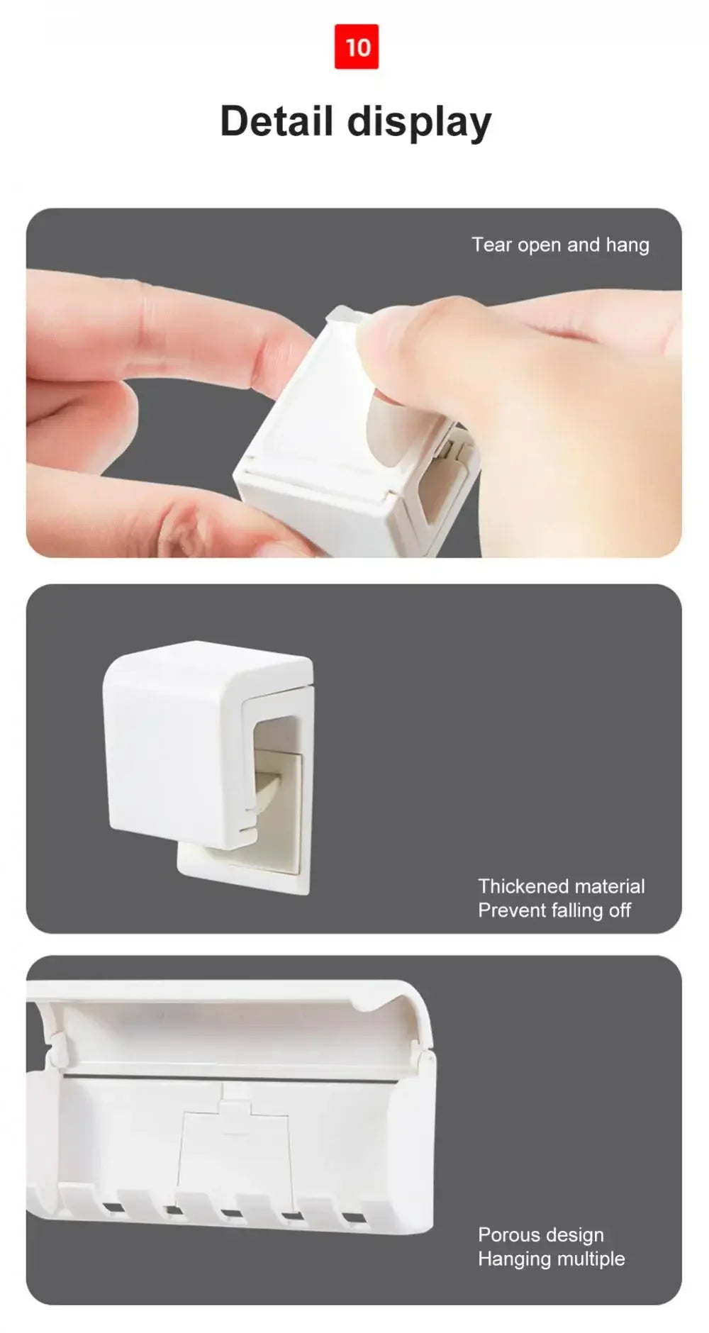 Bathroom Toothbrush Holder Wall Mounted Toothpaste Rack Punch-free Tooth Brush Storage Holder Bathroom Accessories
