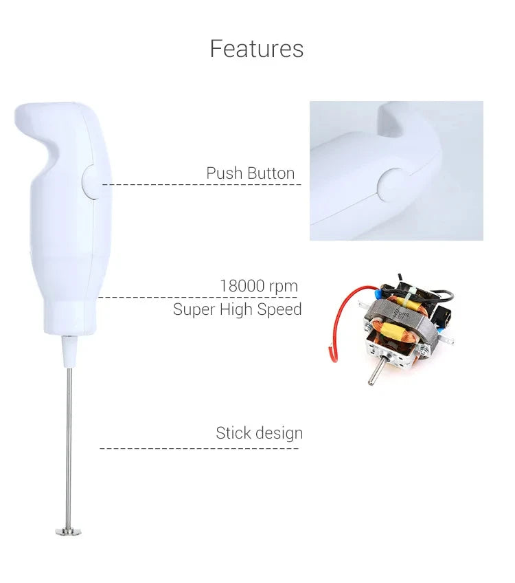 Multifunctional Electric Mini Milk Frother Portable Eggbeater Blender Food Mixing Stirrer Foamer  Automatic For Coffee Milkshake