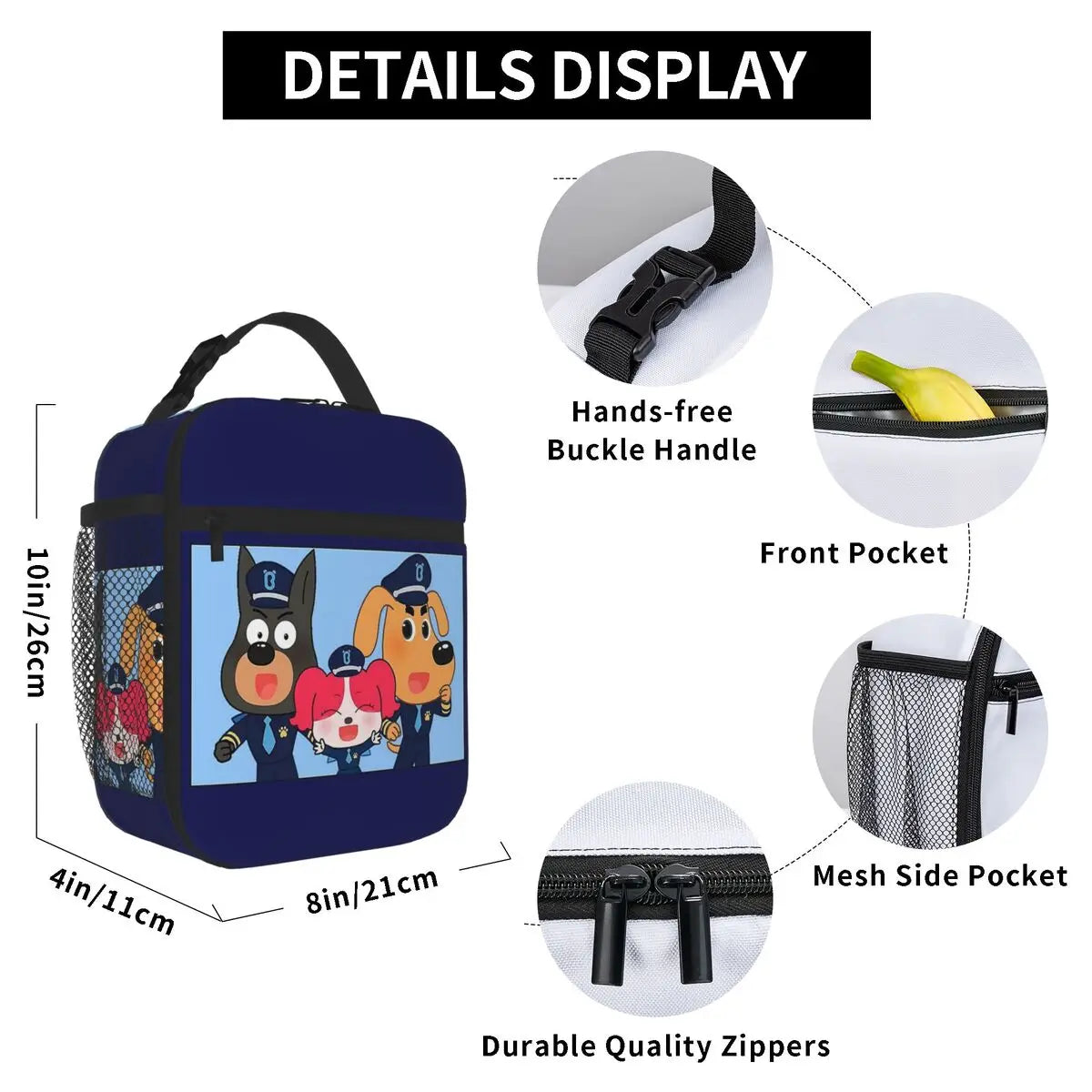 Sheriff Labrador Backpacks Boys Girls Bookbag Children School Bags Cartoon Kids Rucksack Lunch Bag Pen Bag Three-Piece Set
