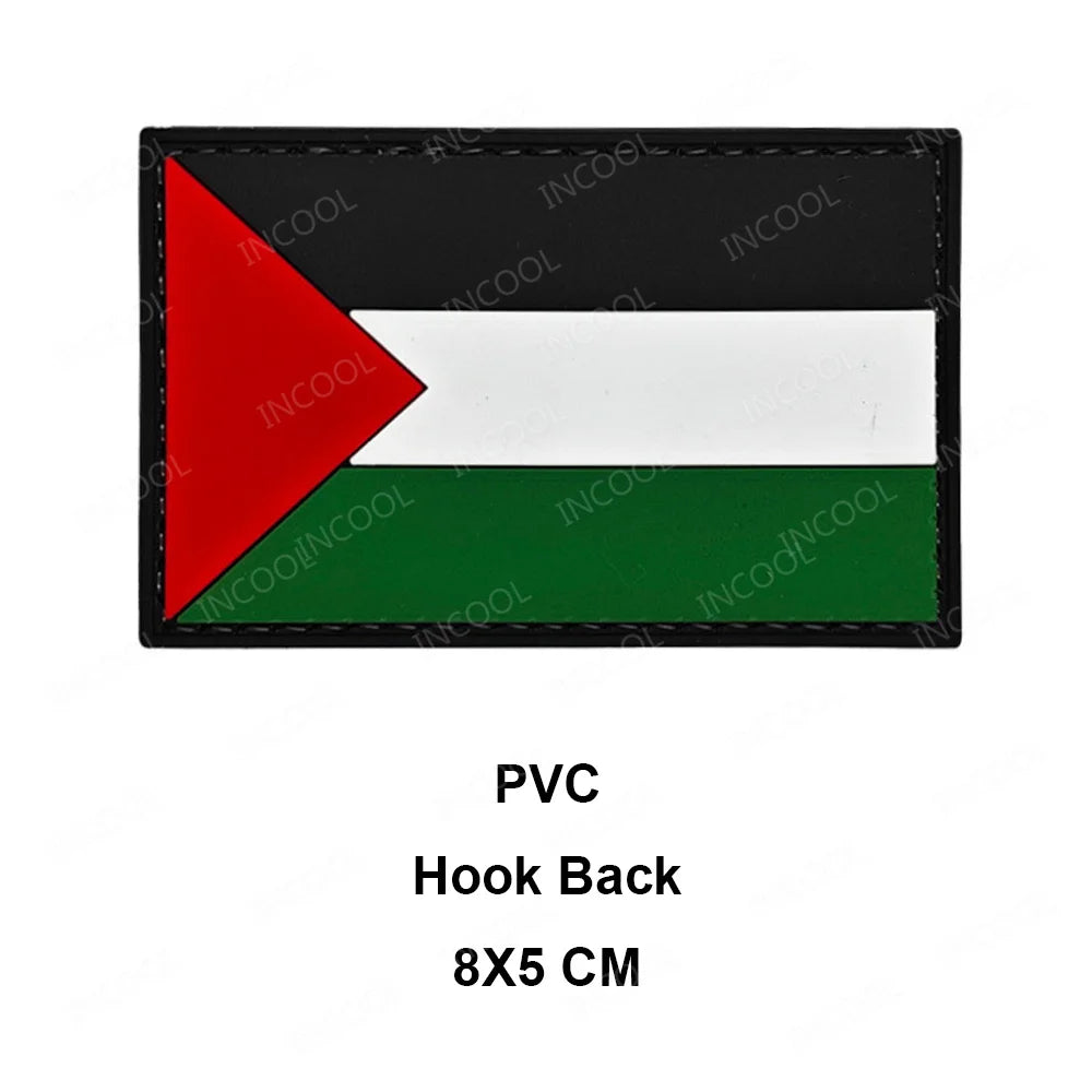 Palestine Flag Embroidered Patch PVC Rubber Palestinian Patches Appliqued Shoulder Patches For Clothing Backpack