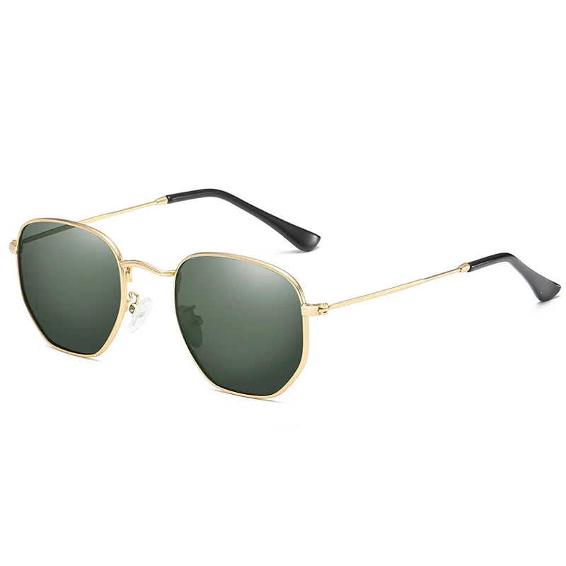 Hexagon Polarized  Sunglasses 2024 Men Women Square Polygon Sun Glasses Luxury Brand Design Retro Frame Eyewear de sol hombre