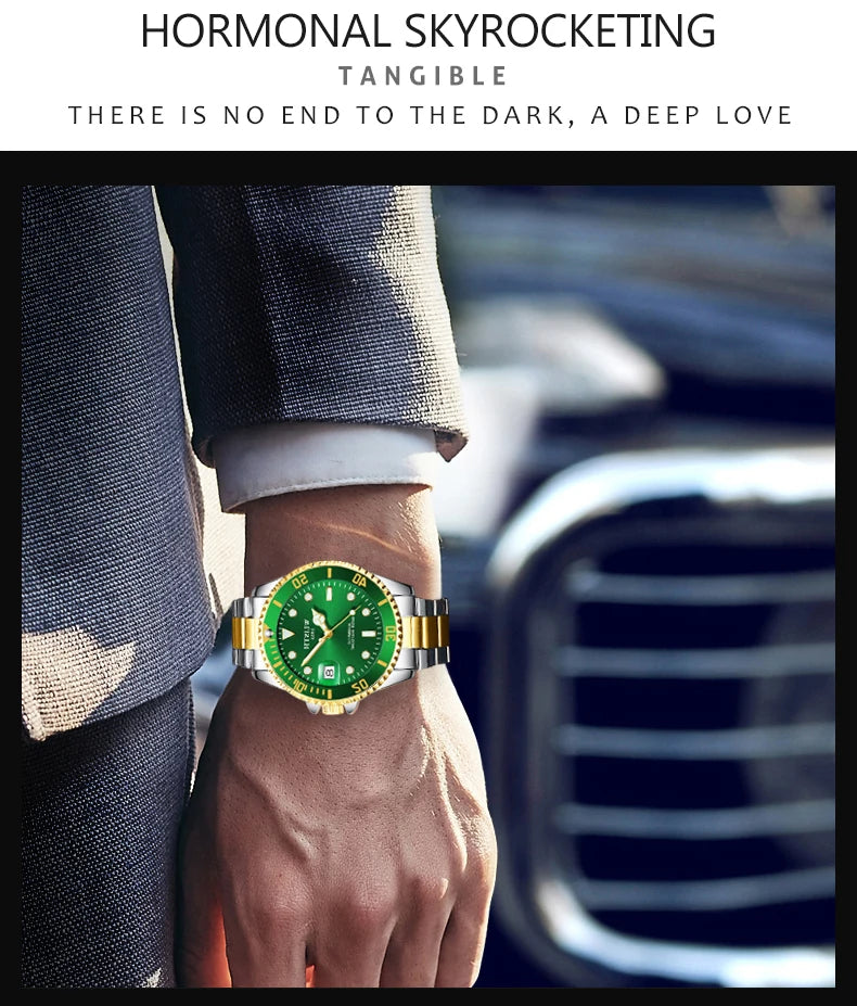 Automatic Mechanical Watch for Men Simple Business Stainless Steel Luminous Luxury Sports Mechanical Watch Man reloj hombre