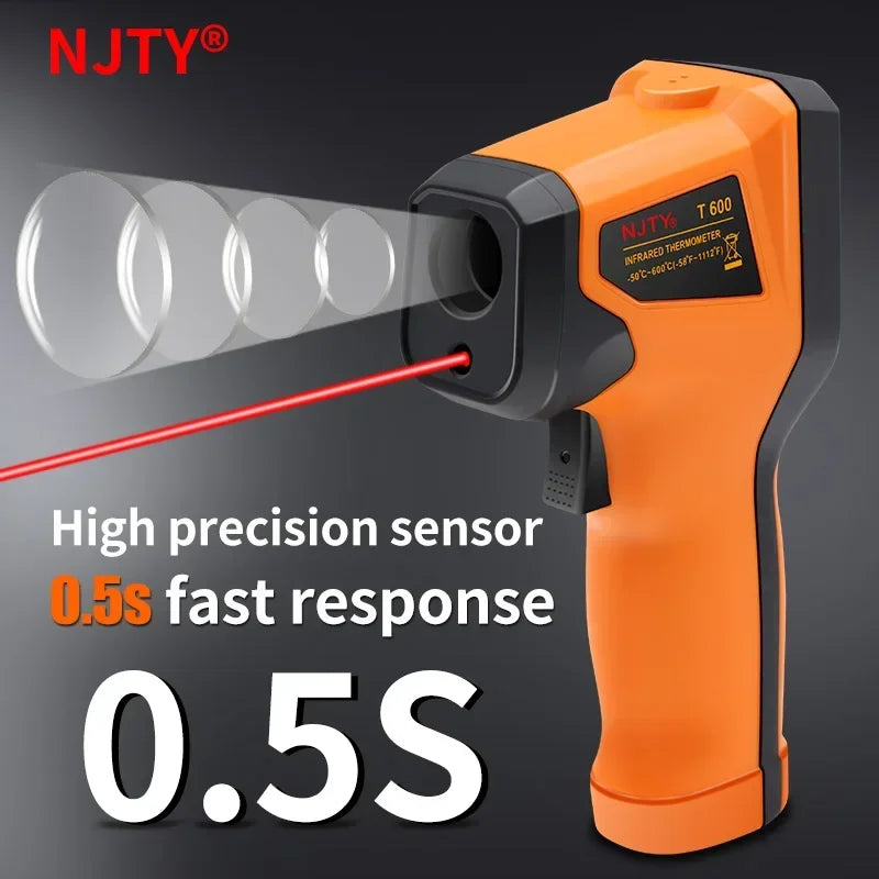 T400 T600 Digital Infrared Thermometer Laser Pyrometer Gun Non-Contact Temperature Measurement Tool -50 to 600℃