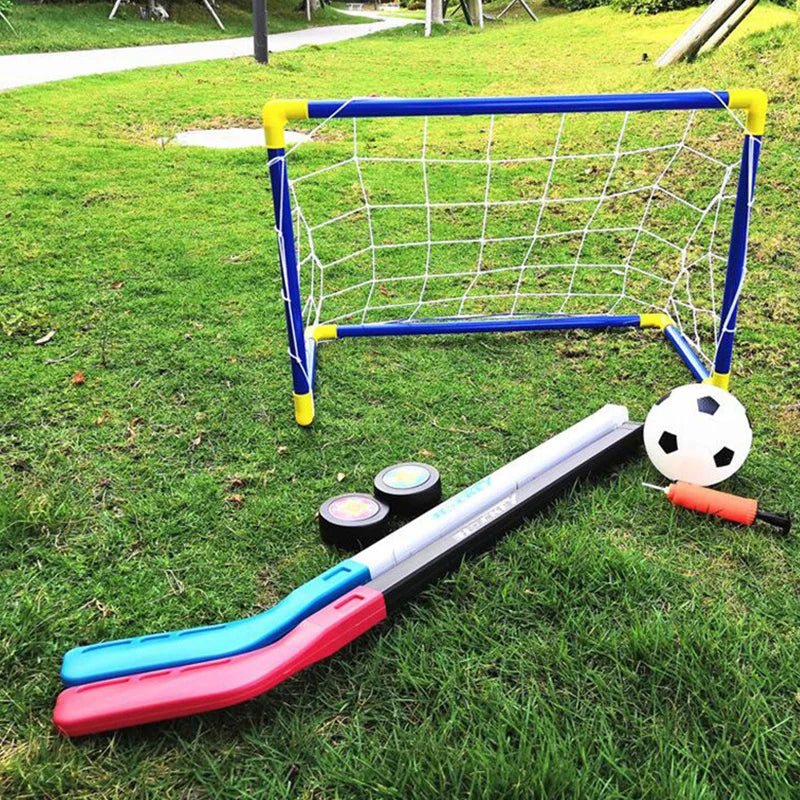 1 Set Hockey Soccer Goal Set 2-in-1 60CM Plastic Soccer Goal Indoor & Outdoor Sporting Goods