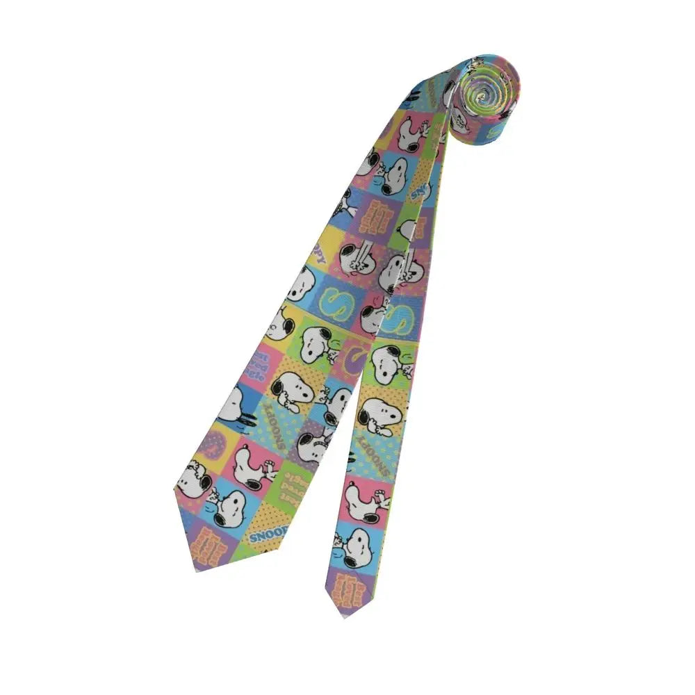 Snoopys & Woodstock Smile Giggle Laugh Neckties Silk 8 cm Neck Tie for Mens Shirt Accessories Cravat Wedding Accessories Office