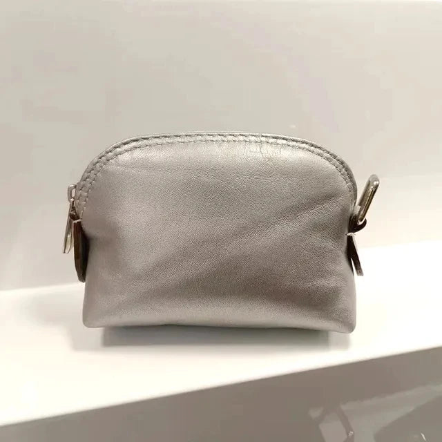 Genuine Leather Woman Coin Purse Luxury Fashion Custom Letter Pouch Mini Key Wallet Luxury Design Earphone Storage Cosmetic Bag