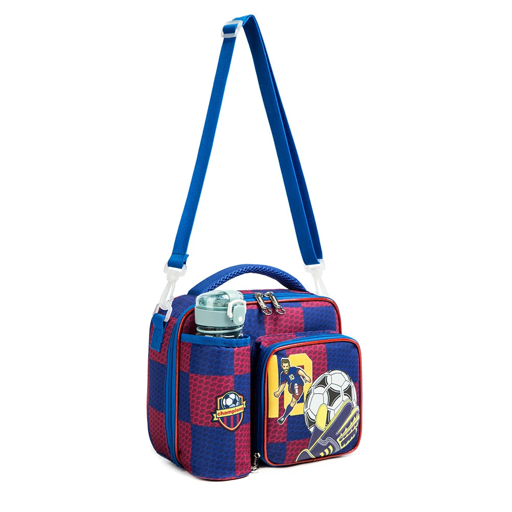 Primary School Lunch Bags for Children Complete Kit Handbags for Boys Lunch Box With Bottle Pockets Lunch Accesorios for Kids
