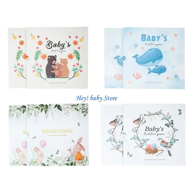 Q1FE Memory Book for Baby Boy Girl Baby Milestones Book to Record Every Event Journal Scrapbook Photo Album