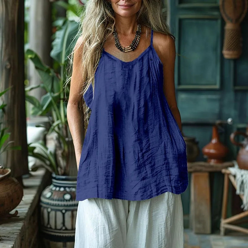 Summer Women Casual T-Shirts Female Tank Top Women Tee Solid Color Sleeveless T-Shirt For Women Cotton Linen Loose Vest