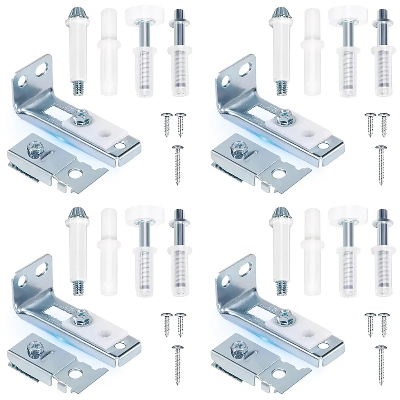 RALCA-Bifold Door Hardware Repair Kit 4 Set Includes Top Track For 7/8" To 1" Sliding Closet Door Replacement Parts
