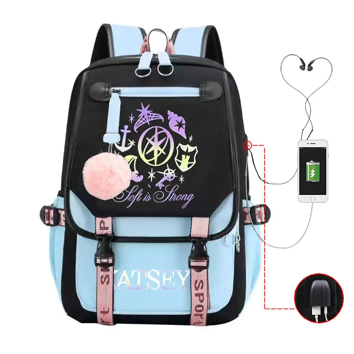 Trendy Girl Group School Bags for Students Girls Large Capacity Travel Book Bag Usb Charging Laptop Backpack Children Backpacks