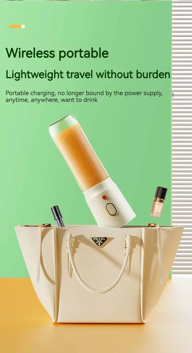 Portable Cordless Blender Juicer 450ml Electric Fruit Juicer USB Rechargeable Lemon Orange Juice Cup Smoothie Blender
