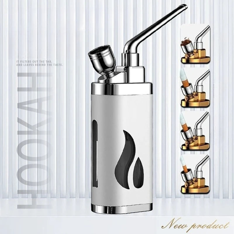 Premium Hookah Pipe Dual Filter Water Recirculating Shisha Cigarette Holder Aluminum/Plastic Water Pipe Multi-Function Smoking