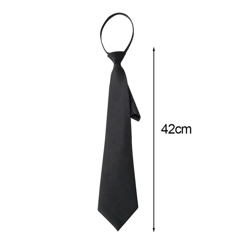 Ties Preppy Style Men Women Black Necktie  Retro Solid Silky Narrow Neck Tie Slim Smooth Wedding Graduation Decoration