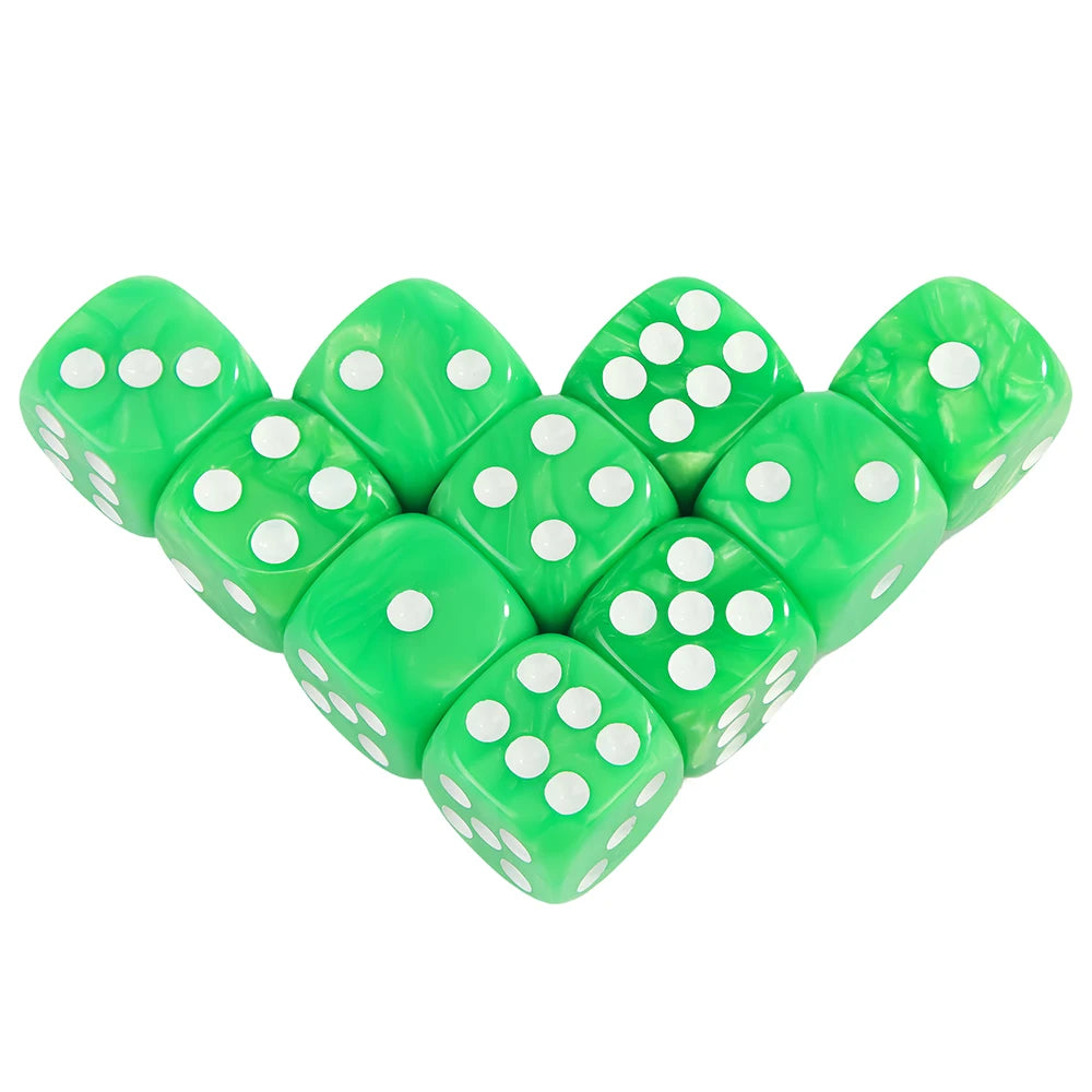 Marble Effect D6 Dice 10pcs 16mm Board Game Dice for Club Party DND RPG Board Game Bar Table Accessories