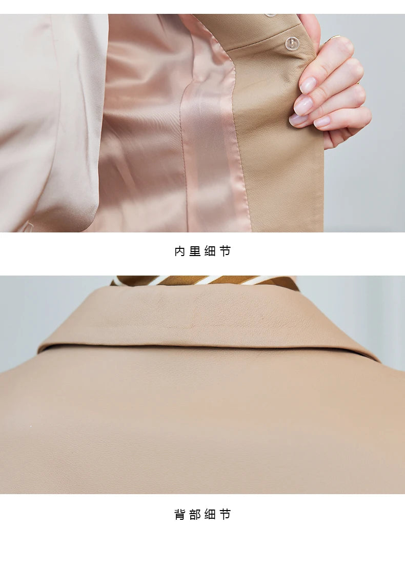 Leather Leather Clothing Women's 2025 Short Slim Jacket High Quality Sheepskin Women's Fashion Locomotive Autumn