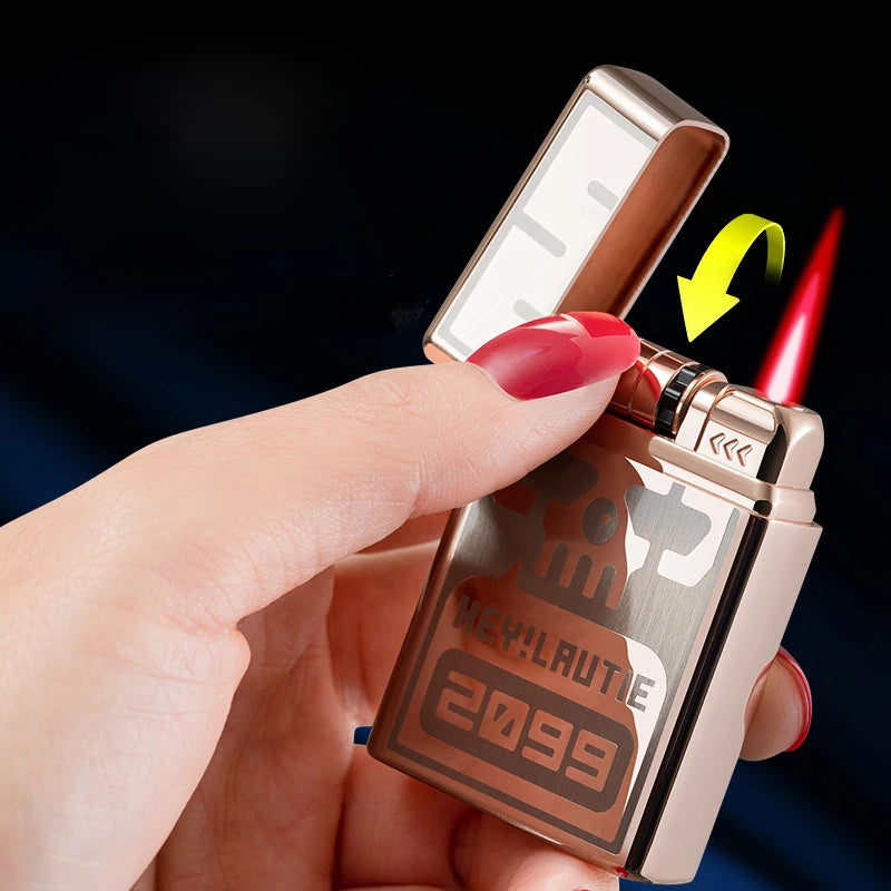 Portable Metal Induction Ignition Cigarette Lighter Men's Boutique Gift Butane Gas Lighter Windproof Lighter Unusual Lighters