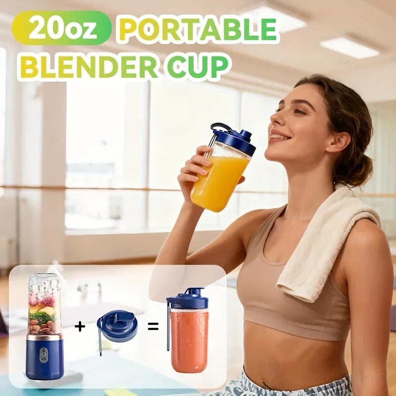 400ML Portable Blender Bottle Electric 6 Blades Multifunction USB Juice Smoothie Maker with Ice Crush Cup Food Processor