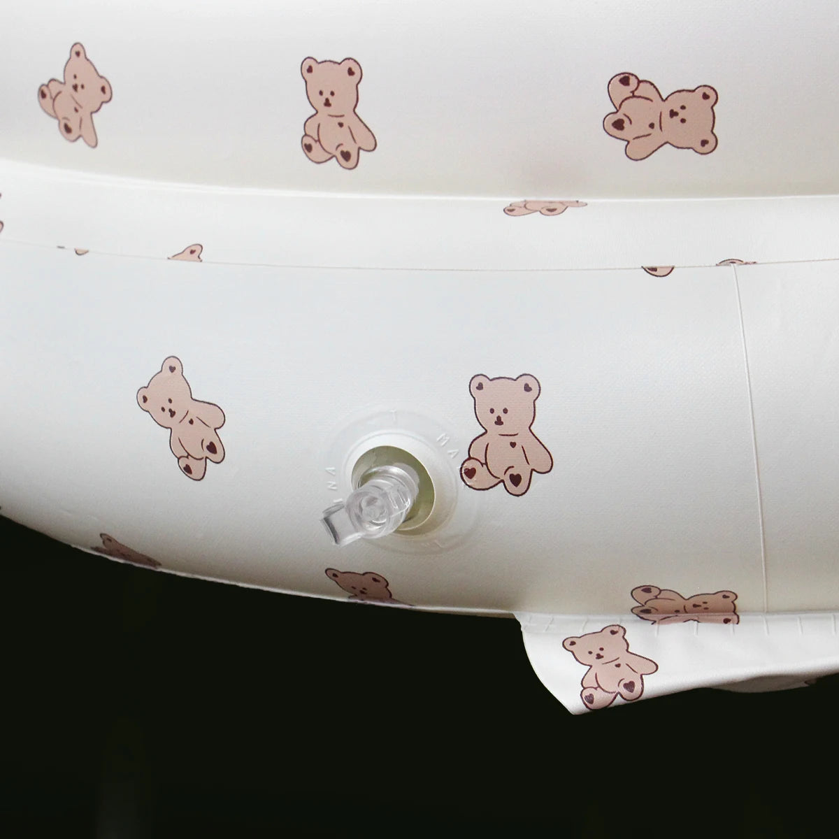 Baby Inflatable Seat, Biscuit Bear Cartoon Baby Sofa for Sitting Up 3-12 Months, Built in Air Pump PVC Back Support Sofa