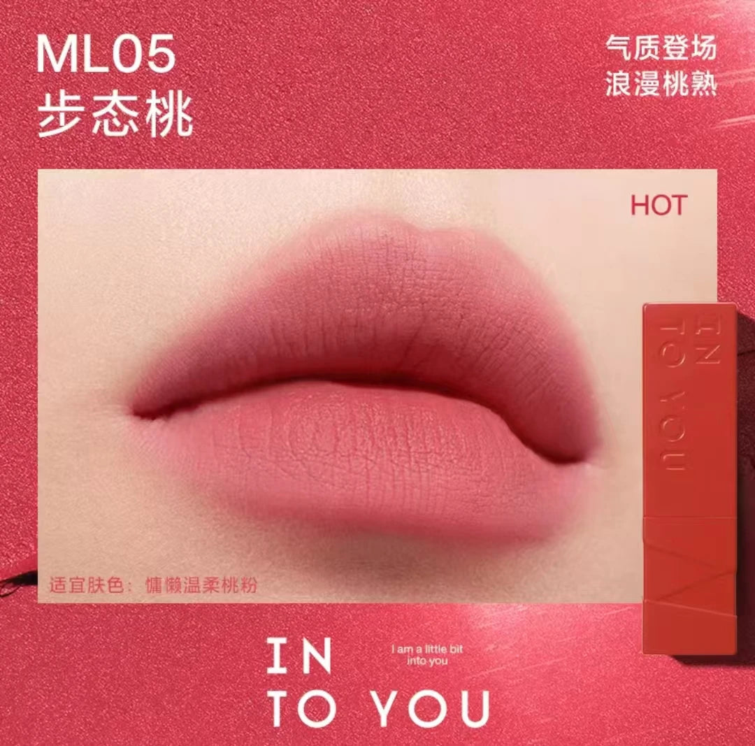 INTO YOU Matte Velvet Lipstick Easy To Wear Silky Smooth Long Lasting Whitening Lips Beauty Makeup