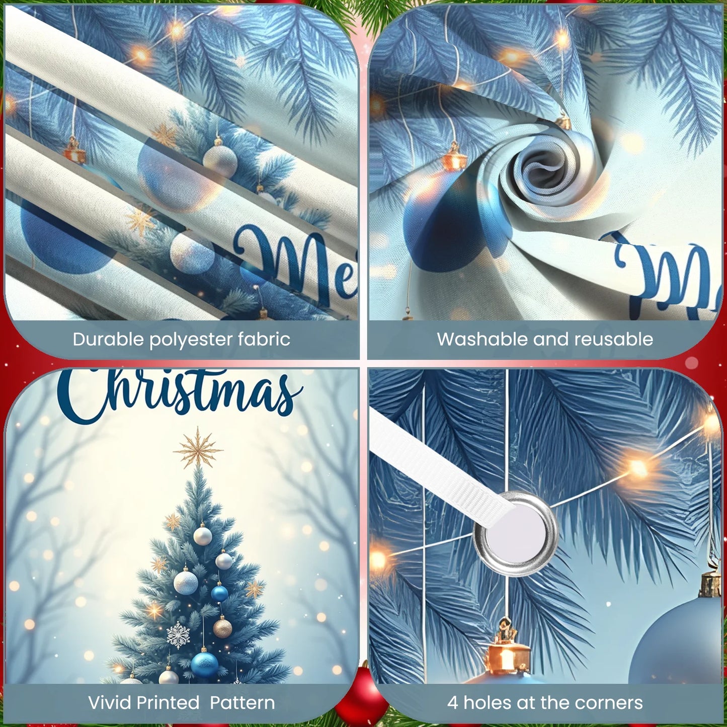 Christmas Tree Banner Festive Holiday Banner Elegant Christmas Decoration for HolidayCelebration Winter Festivities Family Gathe