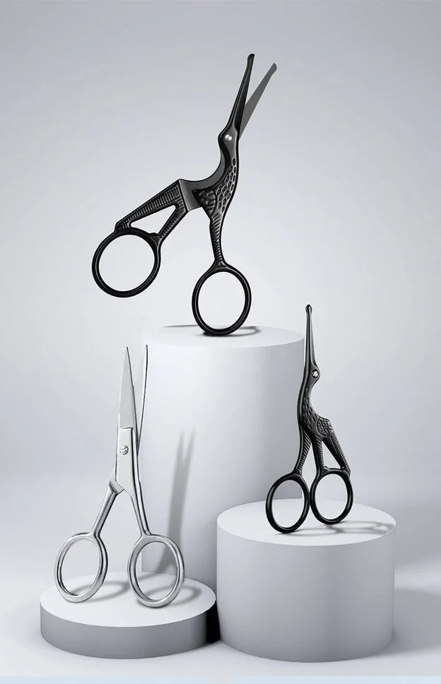 Hair Scissors Professional Beauty Scissors Facial Stainless Steel Mustache Nose Hair Beard Eyebrows Eyelashes Trimming Clippers