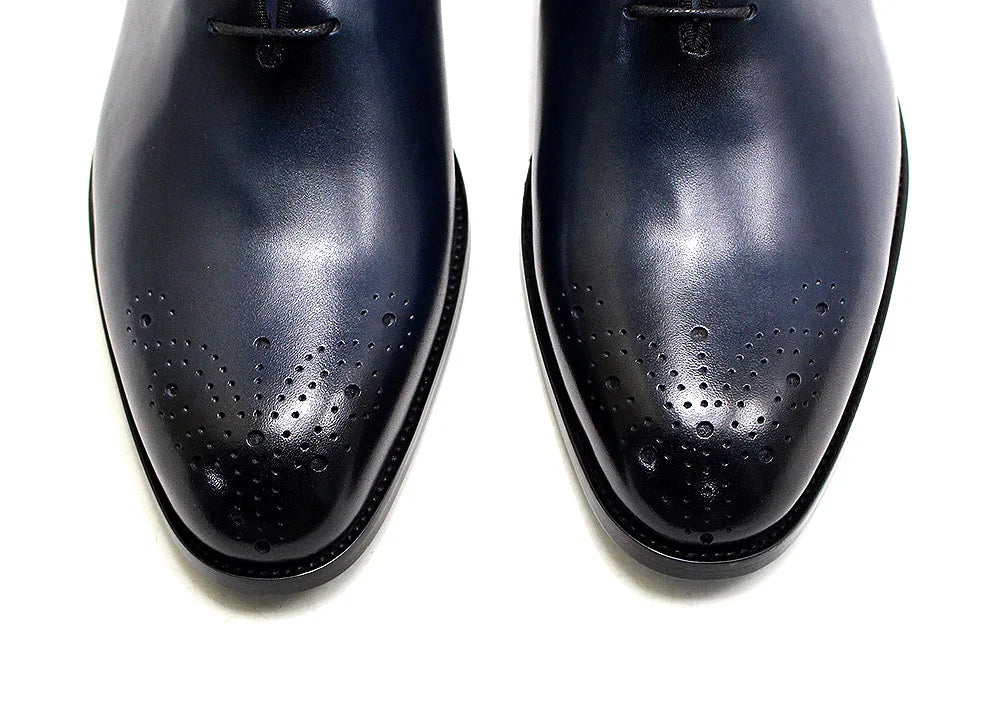 Genuine Leather Mens Formal Shoes Handmade Classic Whole Cut Oxfords Business Lace-up Plain Toe Wedding Dress Shoes for Men