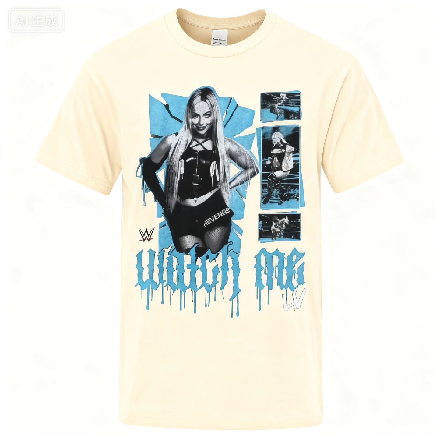 2025 Summer New Liv Morgan of Wwe Looked At Me The 100% Pure Cotton Printed T-shirt Is Suitable for Both Men and Women Loose
