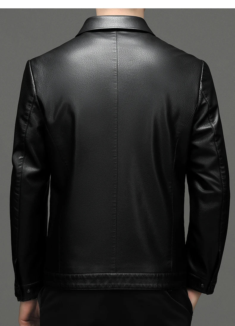 YN-335 Men's Lapel Jacket Natural Leather  Jacket Spring and Autumn Sheepskin Jacket Men