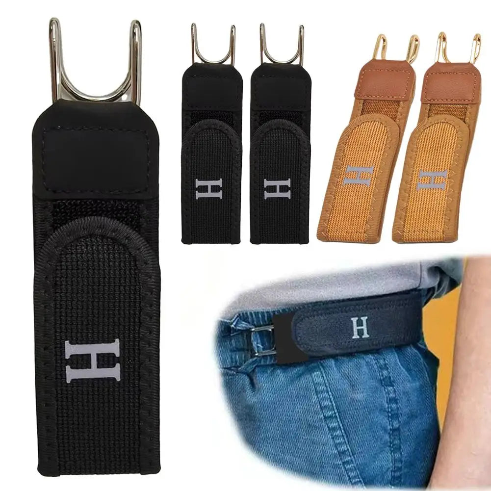 Buckleless Elastic Hook Belt Unisex Adjustable Waistband Functional Metal Hooks for Tools Daily Use, Comfortable Belt for Work