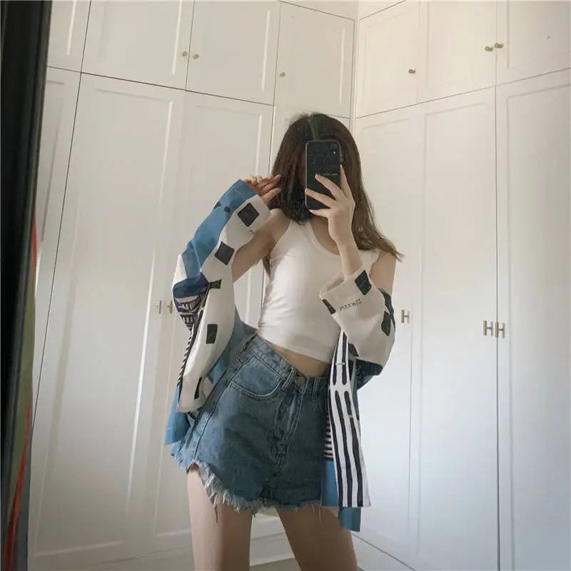 Summer Crop Sexy Tops Women 2022 Women Y2k Aesthetic Clothes Sleeveless Short Vests White Black Grey Korean Harajuku Tank Top