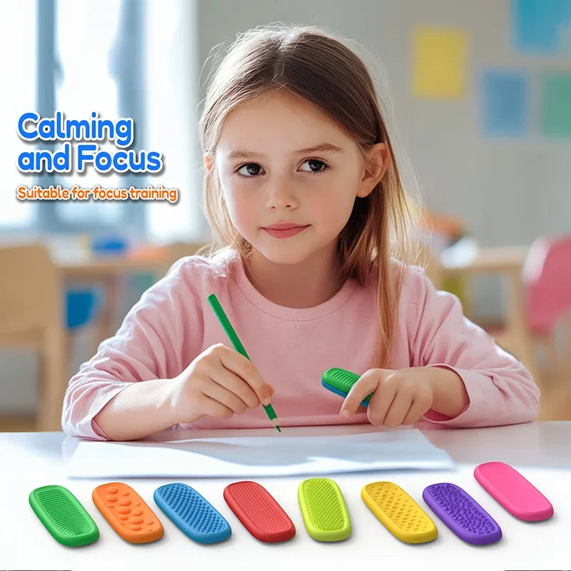 Silicone Sensory Strip Fidget Toys Kids Autism Decompression Calming Fidgeting Toy Adults Stress Desk Anxiety Relief Sensory Toy