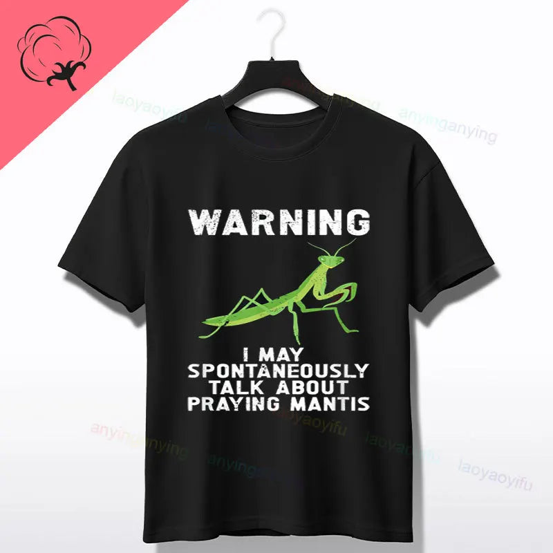Praying Mantis Insects Bug Love Praying Mantis- Retro T-Shirt 100% Cotton Short Sleeve O-neck Tee Humor Style Design Casual Wear