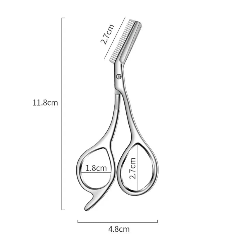 Stainless Steel Eyebrow Scissors Comb High Quality Makeup Scissors Trimming Eyebrow Knife for Men Women Hair Remover Shaver Tool