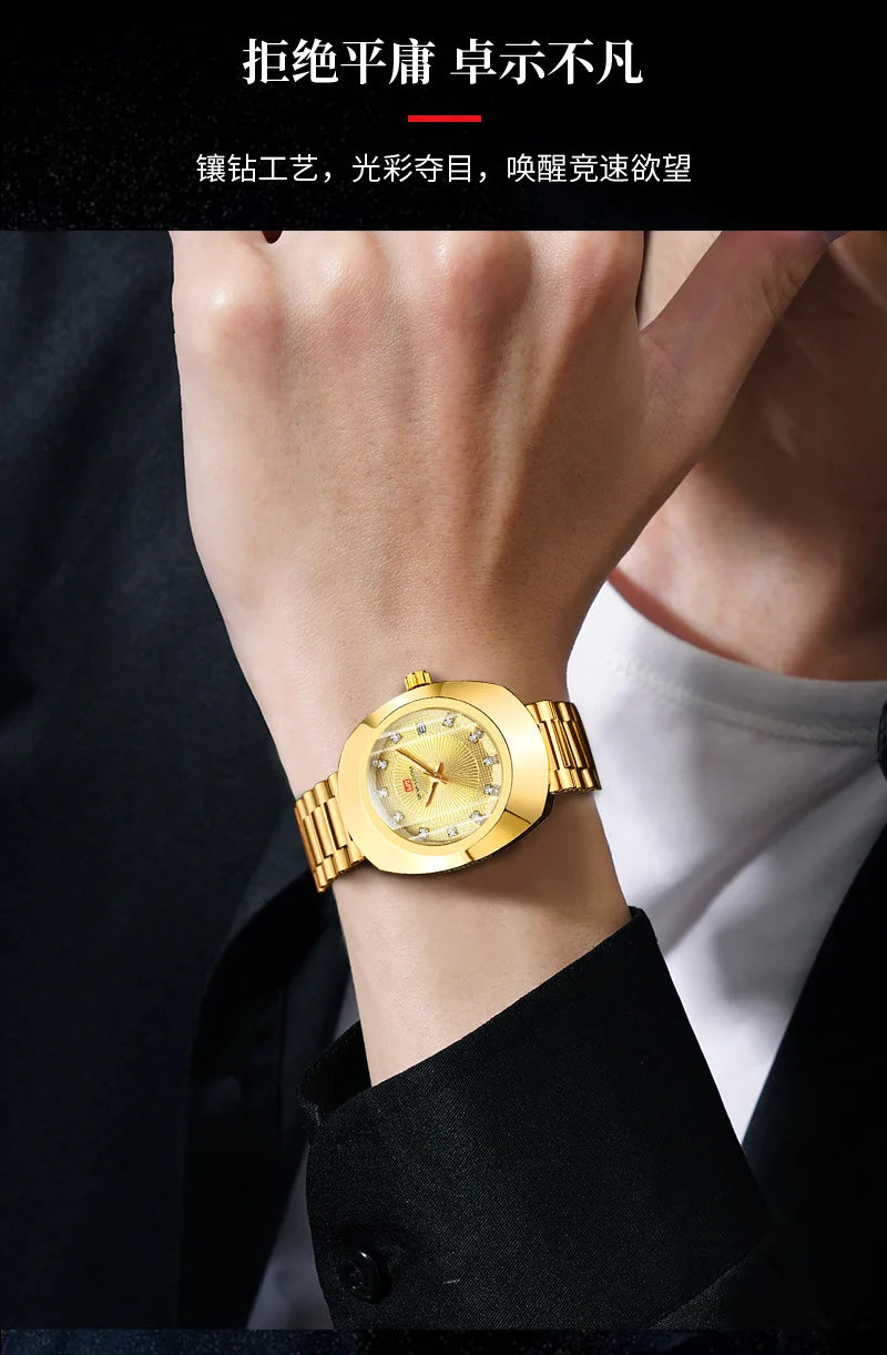 Gold Men Wrist Watches For Male Clock 2025 Top Brand Luxury Golden Fashion Men Quartz Watches Waterproof Wristwatches Dropship