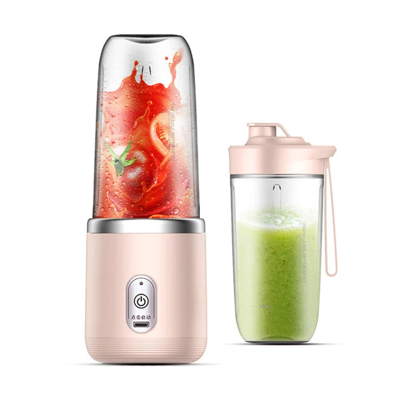 Portable Juicer Cup Smoothie Blender 6 Blade Blender Bottle Household Fruit Juicer Cup USB Rechargeable Juicer Kitchen Tool