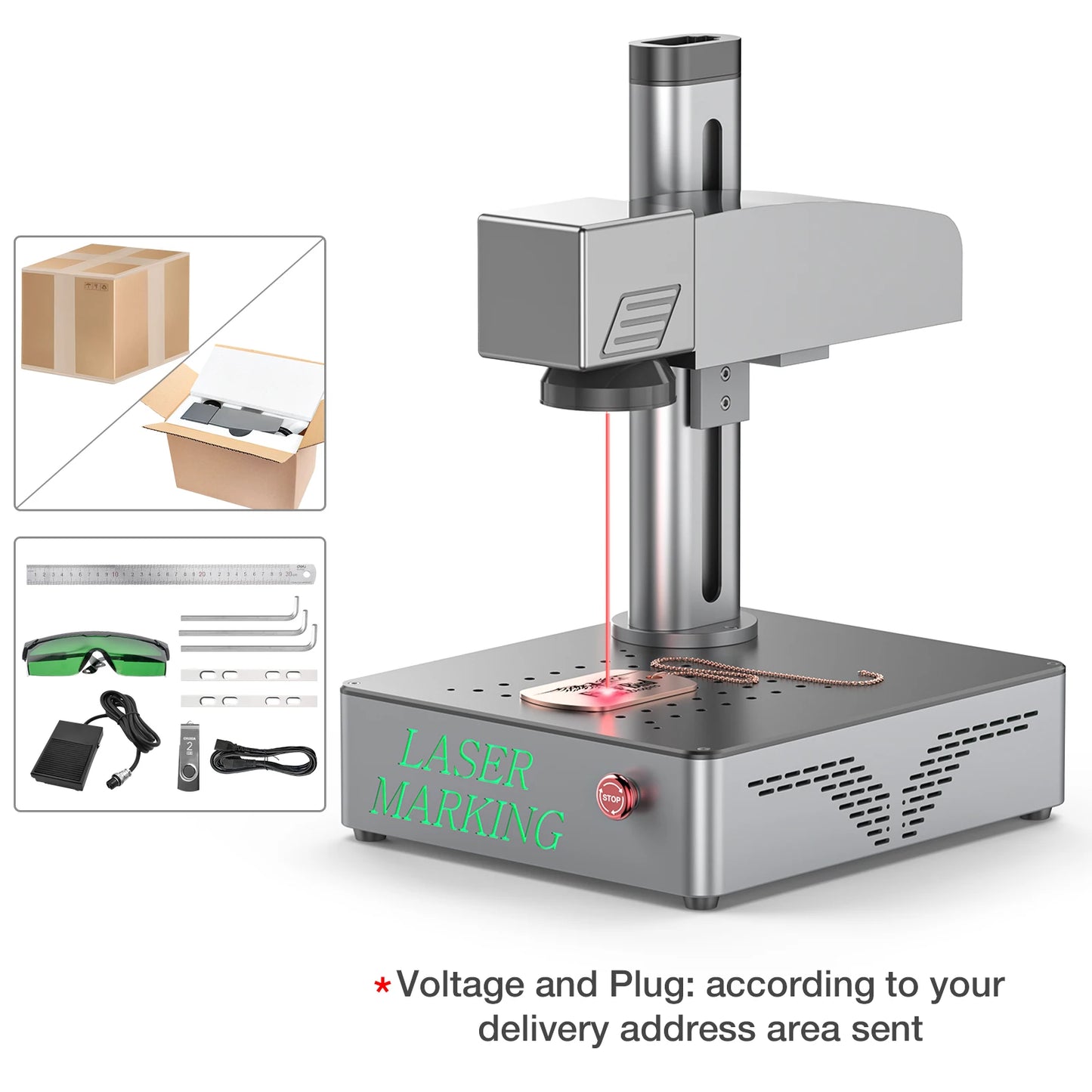 MR.CARVE S4 50W/30W/20W Portable Industrial Fiber Laser Marking Machine for All Metal Jewelry Plastic Leather Fast engraving