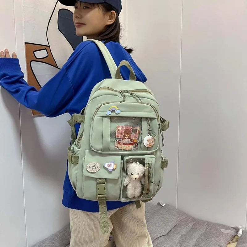 New! For Girls Backpack Cute School Bags For Student Teens Girls Pockets Women Laptop Backpack