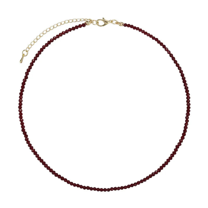 Fashionable Red Pearl Glass Bead Necklace with Unique Design and Luxury Feel for Collarbones