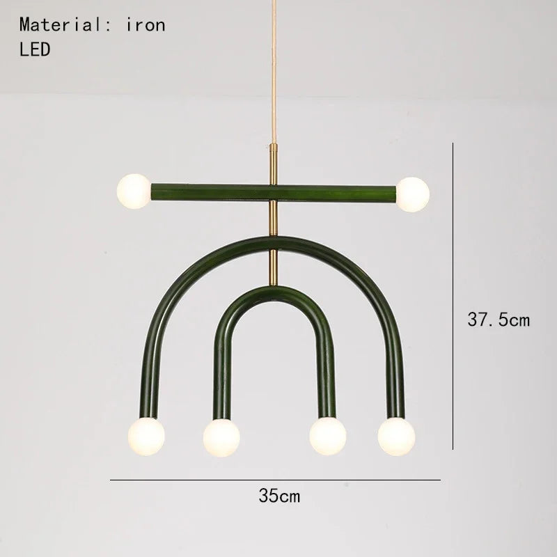 Colorful pendant lights Simple geometric linear pendant light fixture Hotel Restaurant suspension luminaire Bar hanging lights