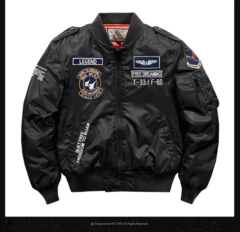Men's winter jacket 2025 model  Thick and warm coat Men's flight jacket  Thick and warm padded coat - With a stand-up collar