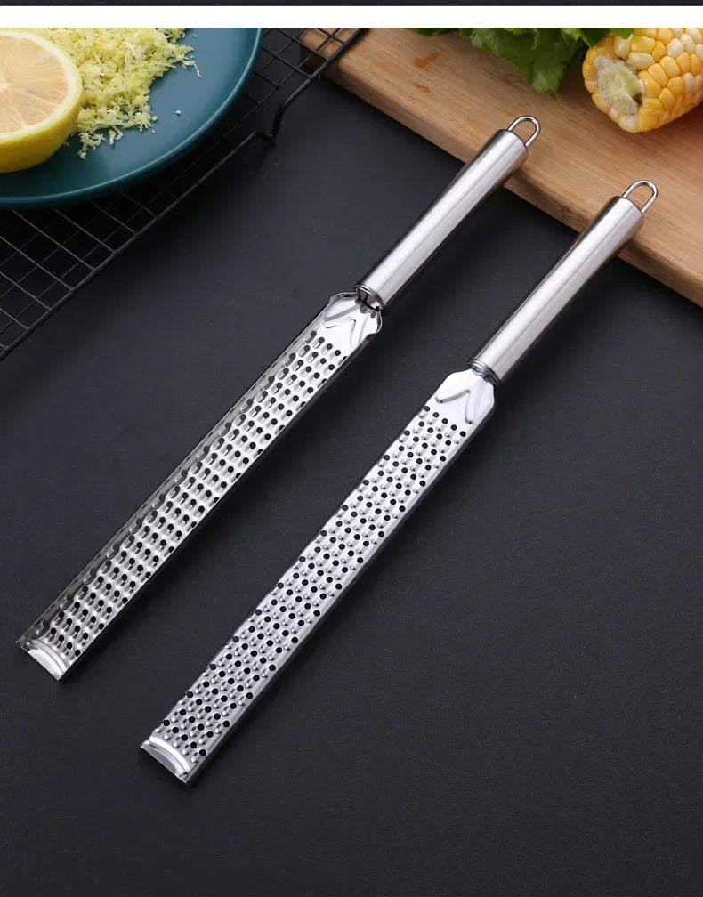 Stainless Steel Grater Cheese Long Planer Baking Handheld Cheese Grater Chocolate Grater Lemon Peel Scraper Cheese Grinding Tool