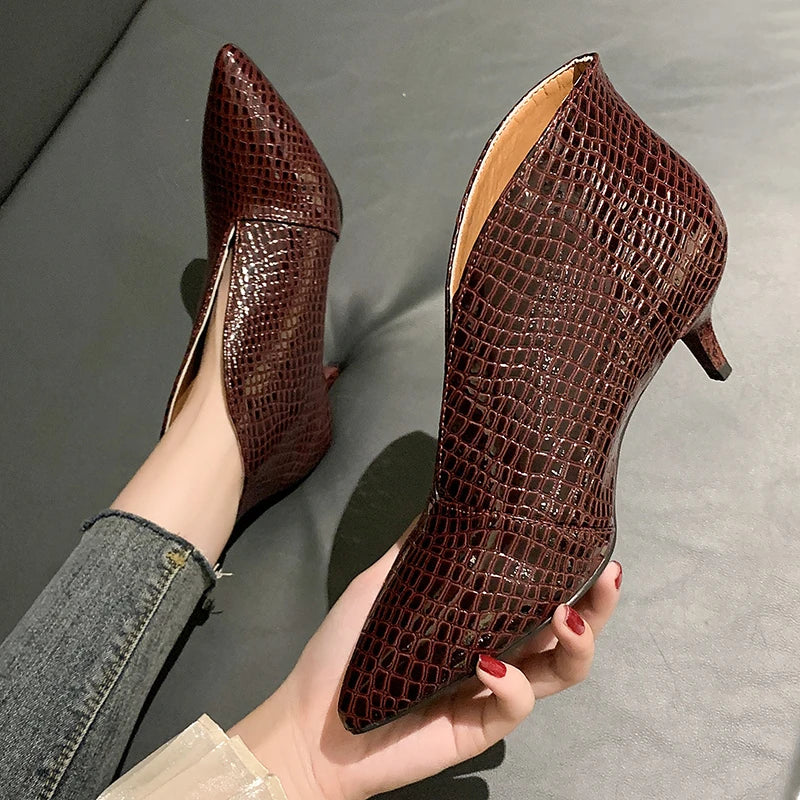 Women Boots High-heeled Shoes 2024 Spring Autumn New Fashion Pointed Thick High Heels Boots Women Shoes Comfortable Temperament
