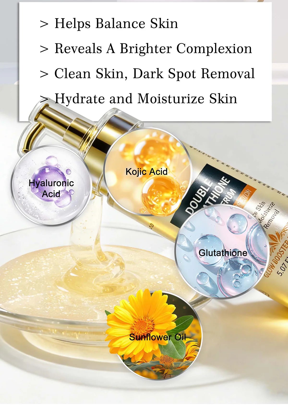 WK JALY Whitening Skin Care Set, Moisturize With Collagen, Glutathione, Natural Turmeric, Remove Acne, Dark Spot, Even Skin Tone