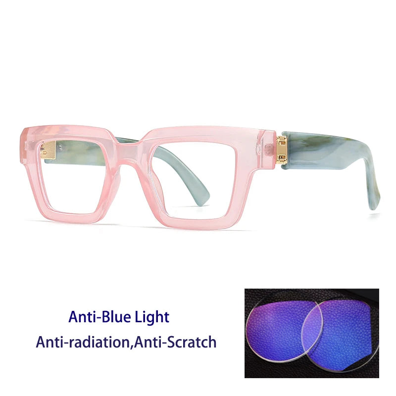 Brand Design Retro Reading Glasses for Man and Women Fashion Luxury Legs Large Size Square Presbyopic Eyewear Dioptric 0 to +6.0