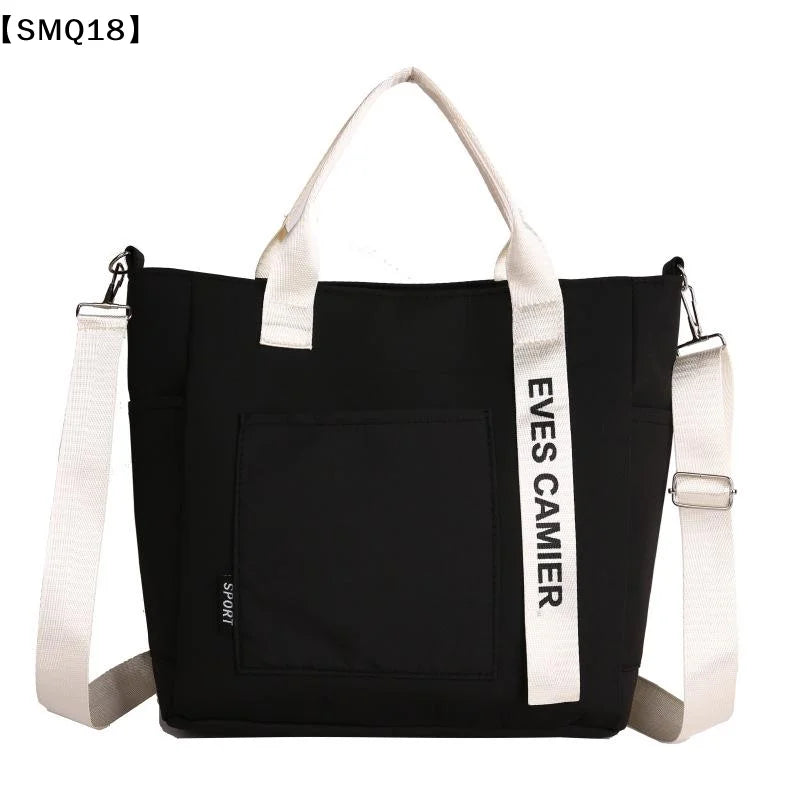 New Casual Tote Large Capacity Shoulder Bag Nylon Waterproof Canvas Handbag Simple Fashion Messenger Bags For Schoolgirl【SMQ】