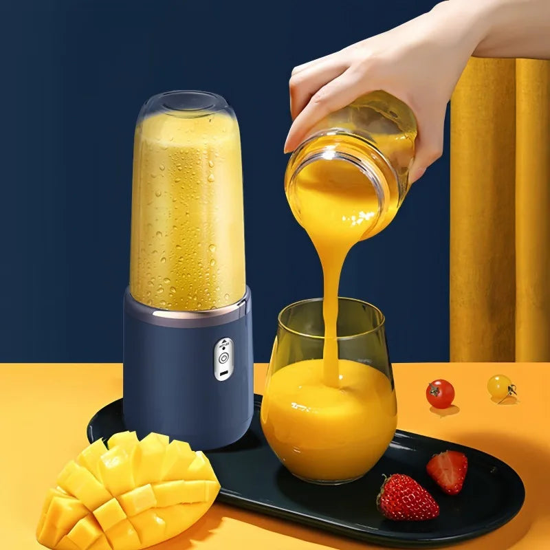 Electric Portable Blender Bottle with 6 Blades Multifunctional Fresh Juice Smoothie Maker Ice Crush Cup Food Processor for Home
