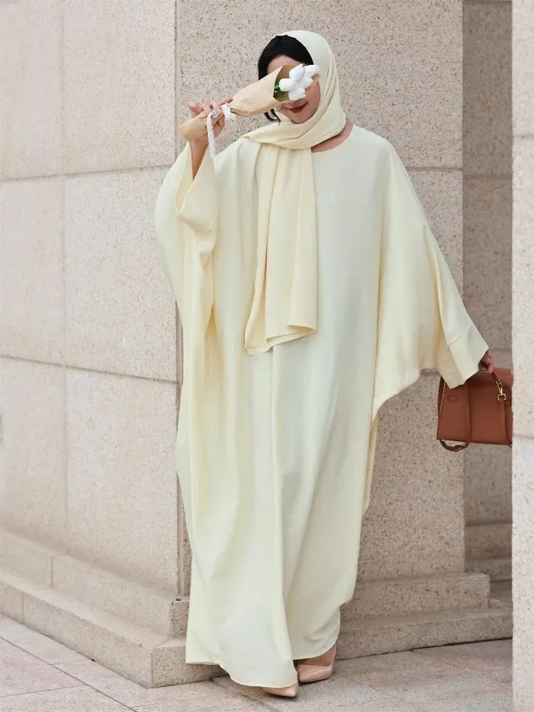Islamic Clothing Ramadan Dress Muslim Abayas With Hijab 2 Pics Women Jilbabs Long Sleeve Modesty Maxi Dresses Loose Kaftans