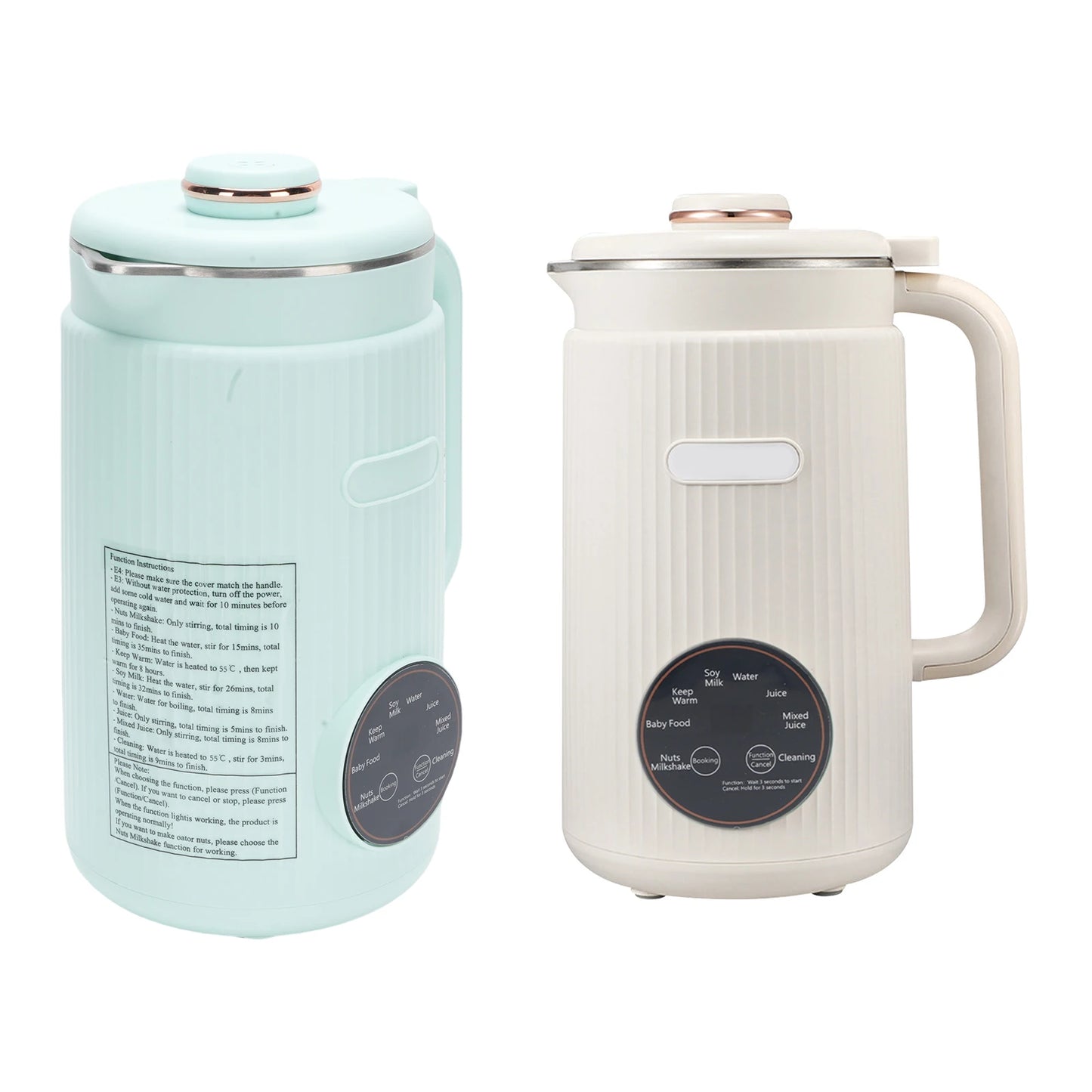Soy Milk Maker 8-in-1 Programmable Blender with Digital Display 12 Stainless Steel Blades Auto Cleaning 8H Keep Warm Function fo